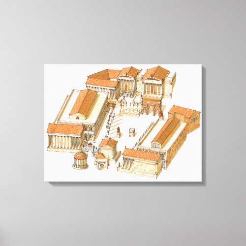 Imperial Forum Rome Aerial view Canvas Print