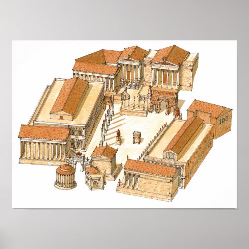 Imperial Forum Rome Aerial view Poster