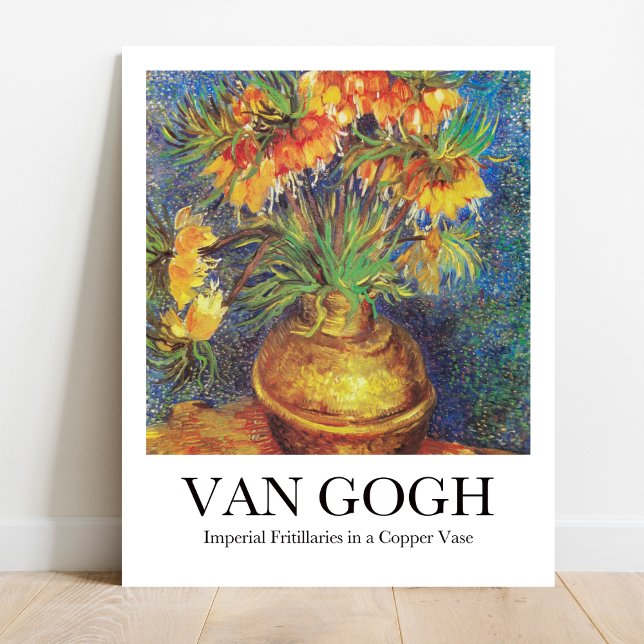 Imperial Fritillaries in a Copper Vase by Van Gogh Poster (Van Gogh's Vibrant Blooms: "Imperial Fritillaries." High-quality art poster)