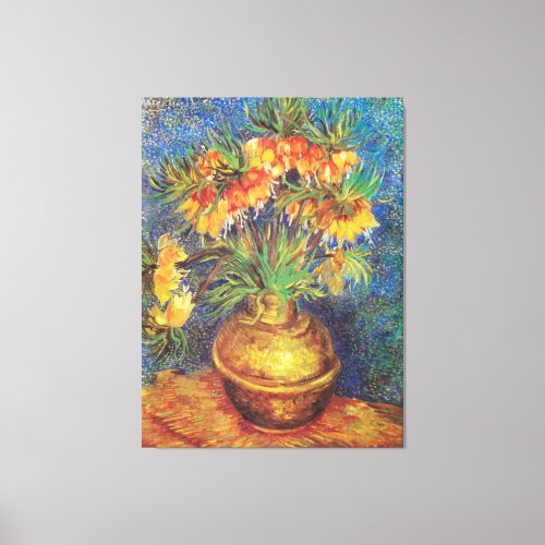 Imperial Fritillaries in a Copper Vase Canvas Print