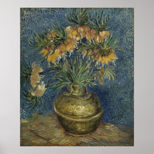 Imperial Fritillaries in Copper Vase Van Gogh Poster