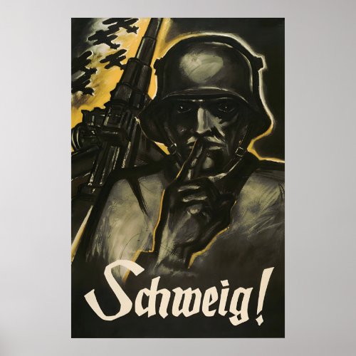 Imperial German Propaganda WWI Poster Silence!
