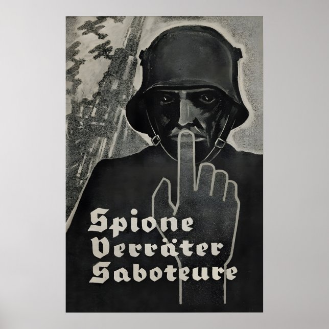 Imperial German Propaganda WWI Poster Spies (Front)