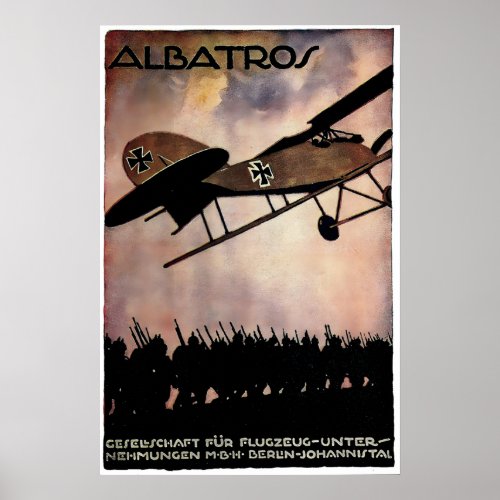 Imperial German WWI Propaganda Poster -Albatros