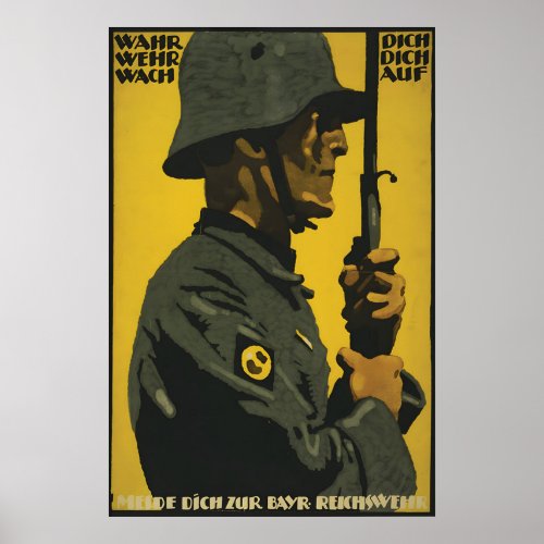 Imperial German WWI Propaganda Poster Bavarian