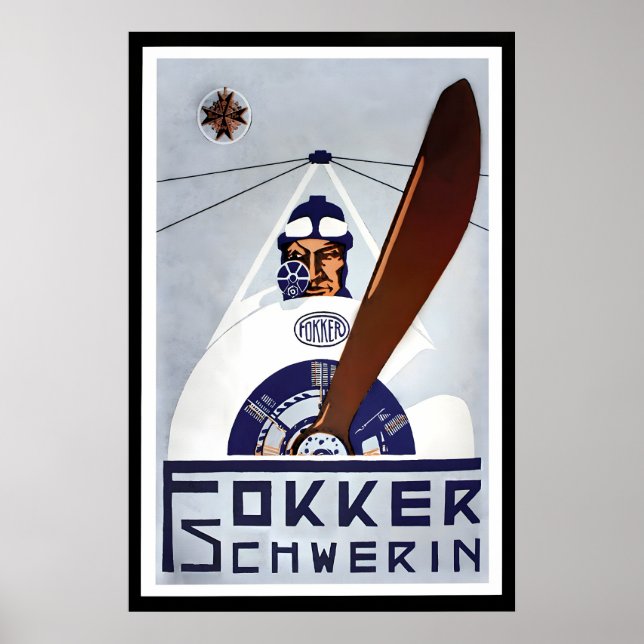 Imperial German WWI Propaganda Poster -Fokker (Front)