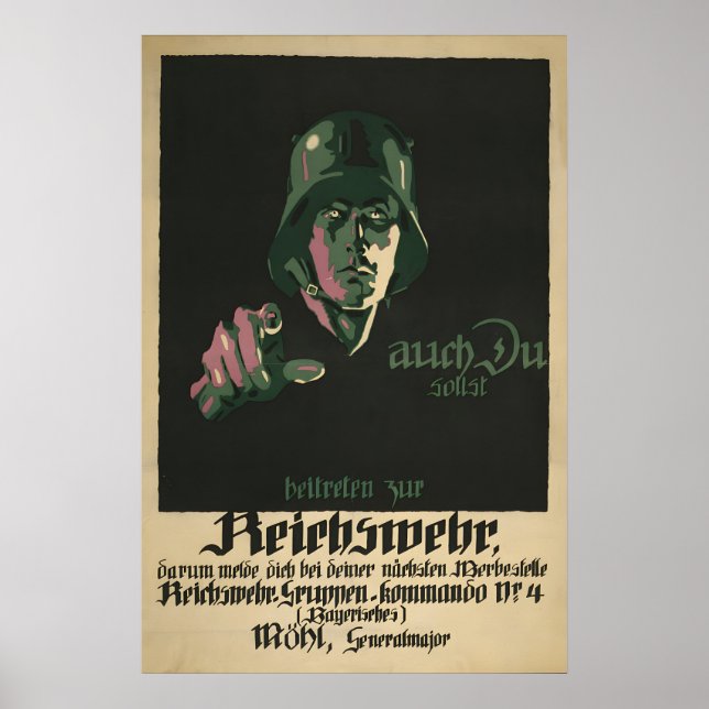 Imperial German WWI Propaganda Poster Join the (Front)