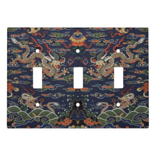 Imperial Gold Dragon & Auspicious Clouds Light Switch Cover