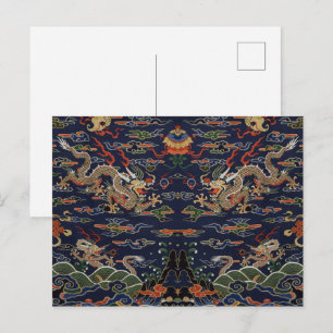 Imperial Gold Dragon & Auspicious Clouds Postcard