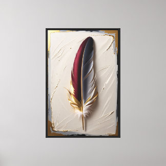Imperial Grace Feather | Luxury Minimalist Canvas Print