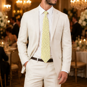 Imperial Halo Luxury Ivory & Gold Designer Neck Tie