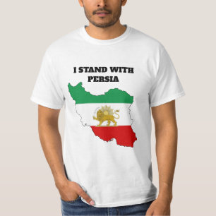 Imperial Iran Lion and Sun Map T-Shirt