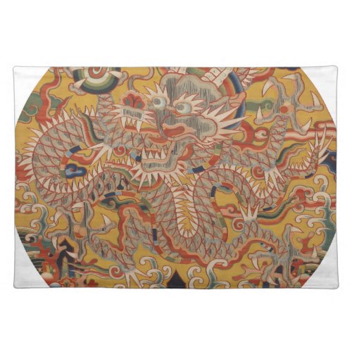 Imperial Ming Asian Chinese Dragon Art Cloth Placemat