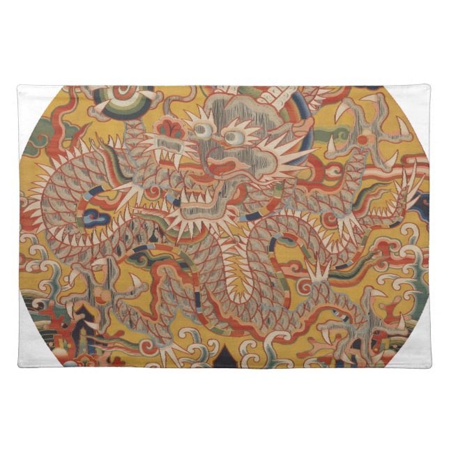 Imperial Ming Asian Chinese Dragon Art Cloth Placemat (Front)