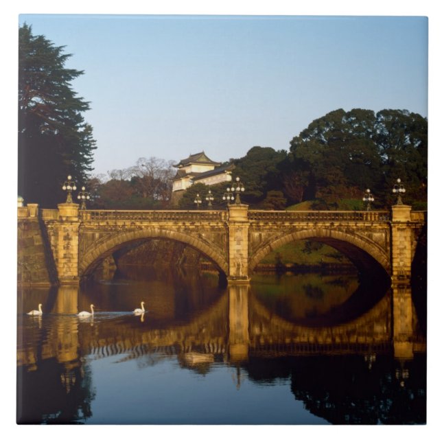 Imperial Palace, Nijubashi Bridge, Tokyo, Japan Tile (Front)