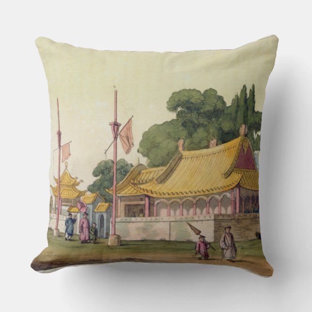 Imperial Palace, Tokyo, plate 54 from 'Le Costume Throw Pillow (Front)