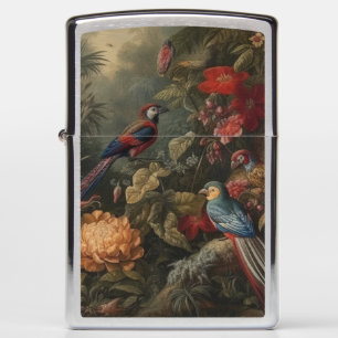 Imperial Peony & Macaw Canopy Vintage Botanical Zippo Lighter
