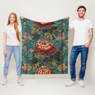 Imperial Peony Tapestry Fleece Blanket