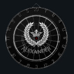 Imperial Personalized  Dart Board<br><div class="desc">Add a touch of class and elegance with this crown and laurel leaf wreath design in black and white. Personalize with your  name or give as a gift</div>
