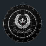 Imperial Personalized  Dart Board<br><div class="desc">Add a touch of class and elegance with this crown and laurel leaf wreath design in black and white. Personalize with your  name or give as a gift</div>