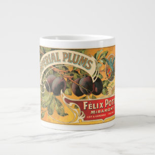 Imperial Plums Felix Potin Miramont VIntage Crate Large Coffee Mug