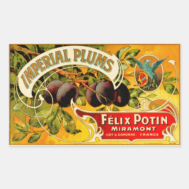 Imperial Plums Rectangular Sticker (Front)