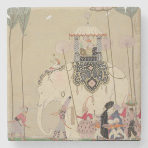 Imperial Procession (colour litho) Stone Coaster