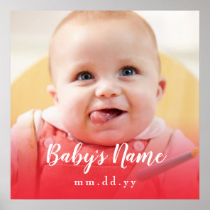 Imperial Red Baby Photo (Personalize Text & Photo) Poster