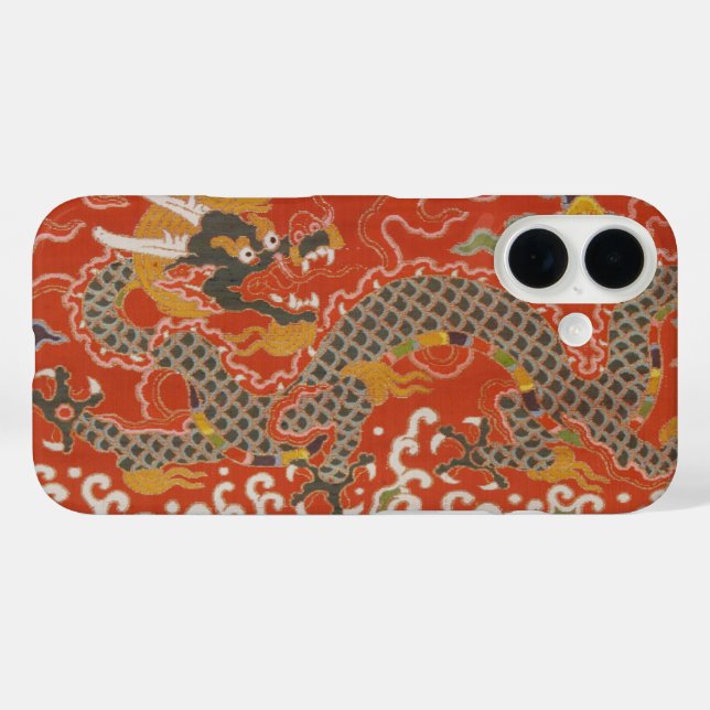 Imperial Red & Black Dragon Silk Pattern Case-Mate iPhone Case (Back (Horizontal))