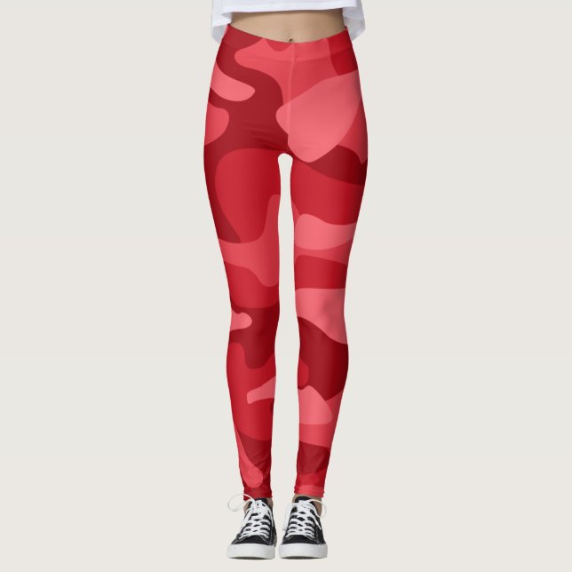 Imperial Red  Monocolor Camo Leggings (Front)
