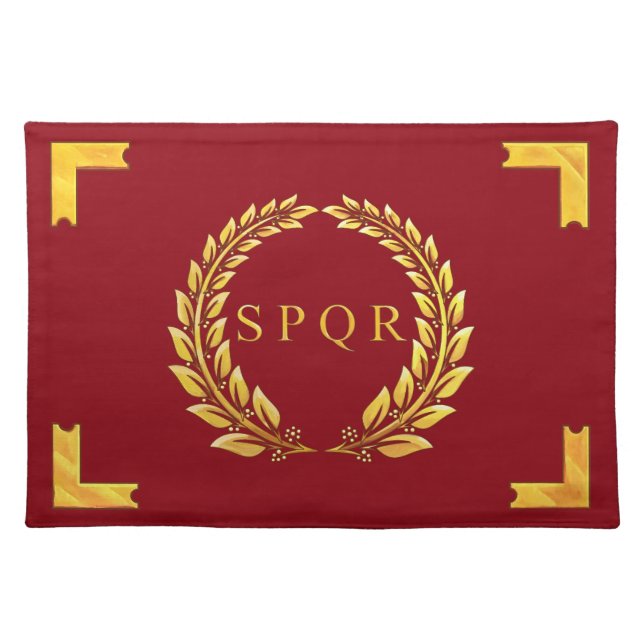 Imperial Roman SPQR Laurel Vexillum Cloth Placemat (Front)