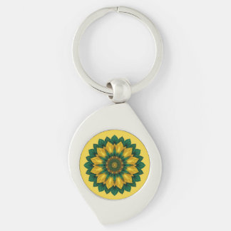 Imperial Solar Flower Mandala Luxury Keychain