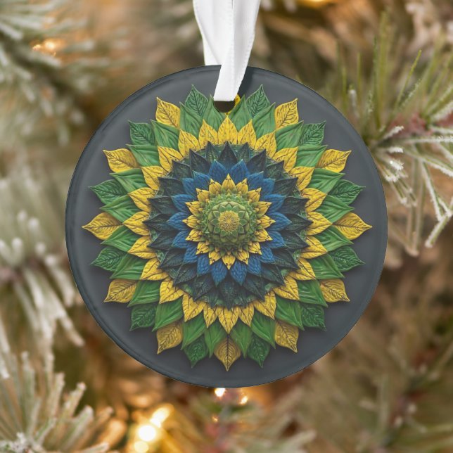 Imperial Solar Leaf Mandala Luxury Keychain - Emer Ornament (Tree)
