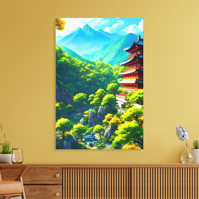 Imperial Tranquility: Nature's Embrace Canvas Print (Insitu(LivingRoom))
