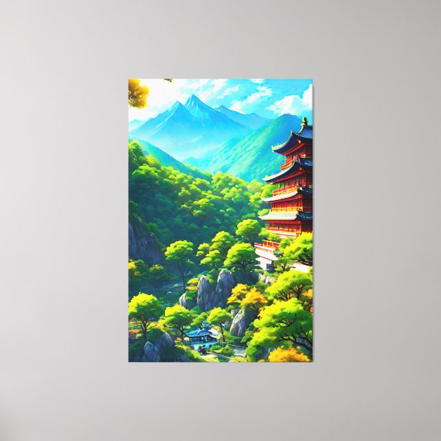 Imperial Tranquility: Nature's Embrace Canvas Print (Front)