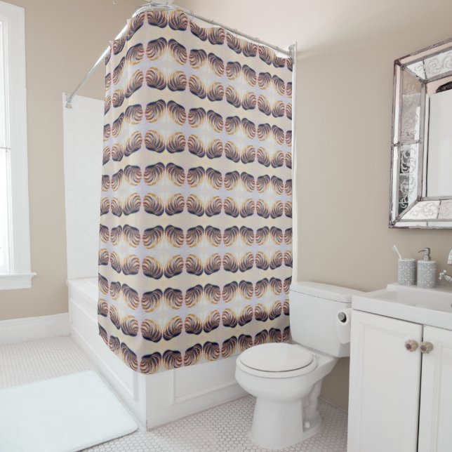Imperial Venus Shell Pattern Shower Curtain (In Situ)