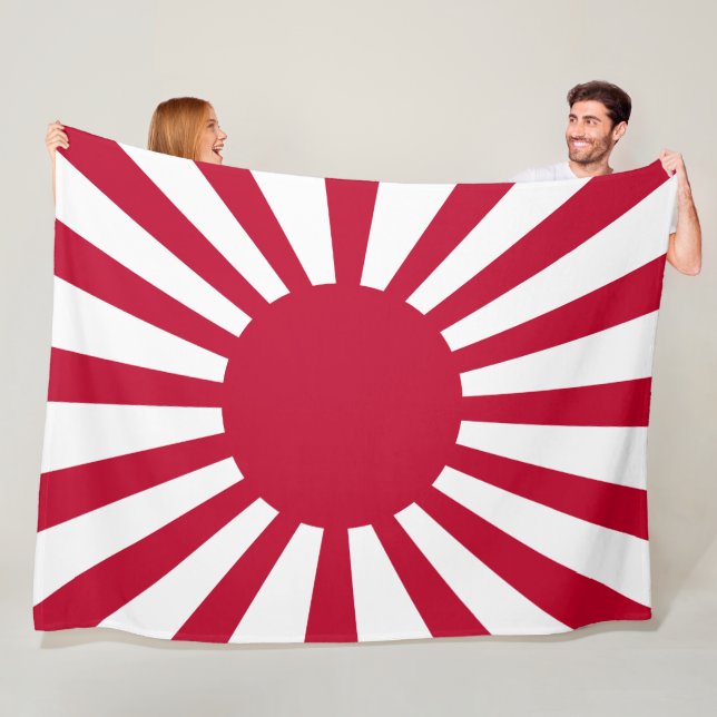 Imperial War Flag of Japan Fleece Blanket (In Situ)