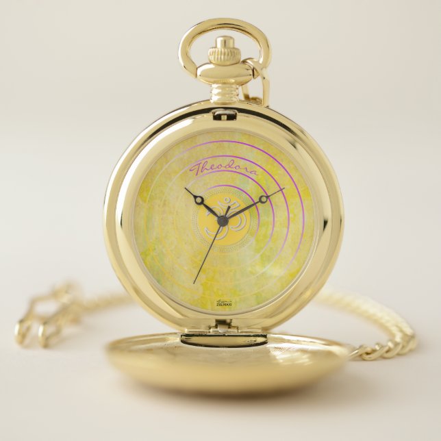 ”Imperial Yellow” AUM Pocket Watch (Inside)