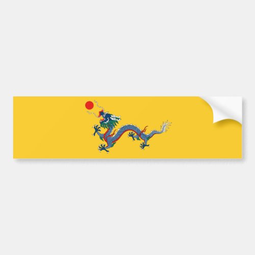 Imperial Yellow Dragon Flag Qing Dynasty China Bumper Sticker
