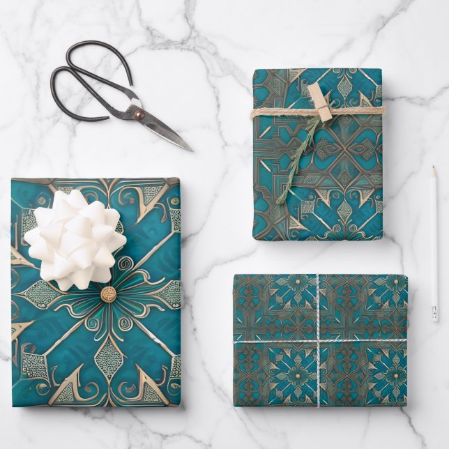 Imperturbability pattern wrapping paper sheets (Front)