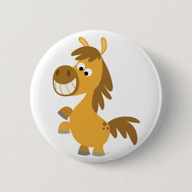Impetuous Cartoon Pony Button Badge (Front)
