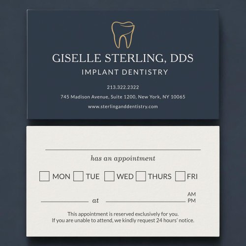 Implant Dentistry Tooth Appointment Reminder Card