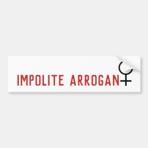 Impolite Arrogant Woman Female Symbol 2 Line Bumper Sticker
