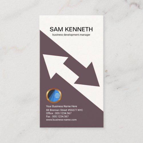 Import Export Arrows Modern Chic Marketing Business Card