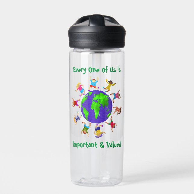 Important and Valued Children Water Bottle (Front)