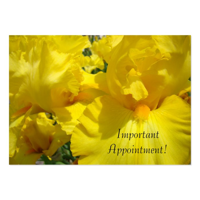 Important Appointment cards custom Yellow Floral Business Card