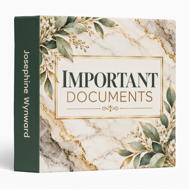 Important Documents 3 Ring Binder (Front/Spine)