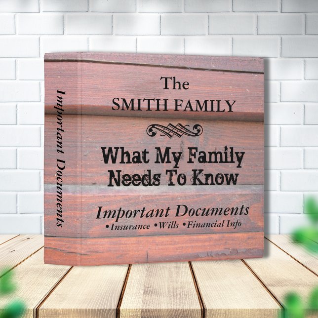 Important Emergency Documents•Custom 3 Ring Binder (Creator Uploaded)