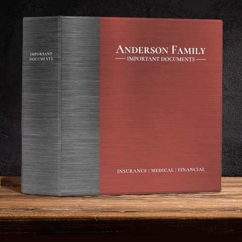 Important Family Documents Estate Planning Binder