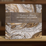 Important Family Documents Estate Planning Binder<br><div class="desc">A classy brown and gold marble geode pattern estate planning binder.Perfect for storing your important family documents. Designed for you by Blackberry Boulevard.</div>